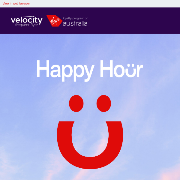 🎉 Happy Hour Alert: Exclusive Sale at Virgin Australia! Ends 11pm AEDT 🕚