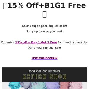 Coupons Expire Soon📢Shop Your Fave Color With 15% Off 