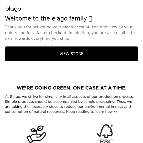 Your elago account is confirmed!