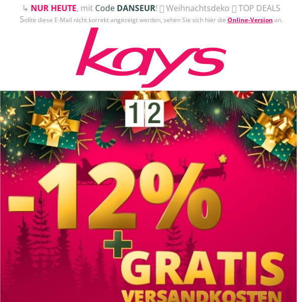 -12% auf ALLES ✚ GRATIS VERSANDKOSTEN