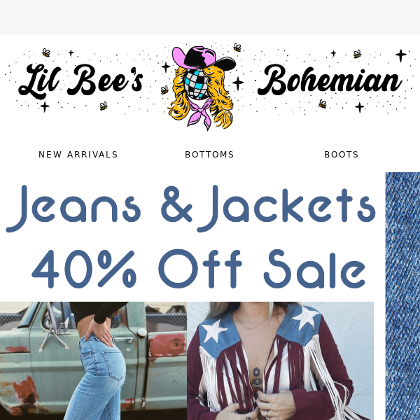 40% OFF Jeans & Jackets