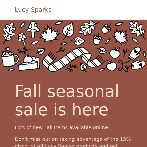 Fall Seasonal Sale is Here!!