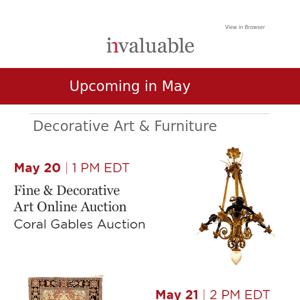 Your May Calendar: Fine Art, Watches & Memorabilia