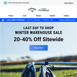 LAST DAY To Shop The Winter Warehouse Sale