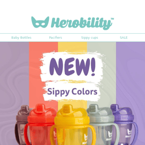 Herobility, check out the new colors on our sippy cups! 😍