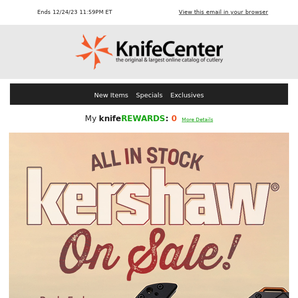Wow! ALL In-Stock Kershaw On Sale