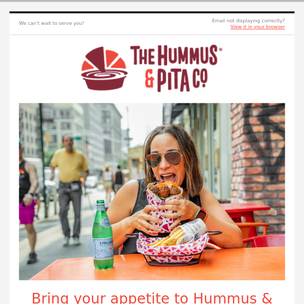 Take your lunch break at Hummus & Pita!