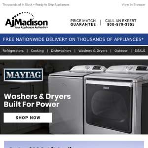Maytag $100 gift card when you buy a washer & dryer