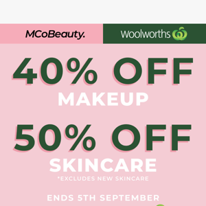 🏃‍♀️Woolworths Sale Time! 40% Off Makeup & 50% Off* Skincare!