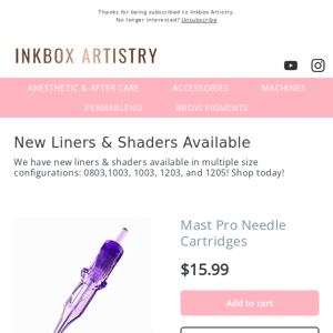 Inkbox Artistry: You asked, we delivered- More Needle, More Sizes!