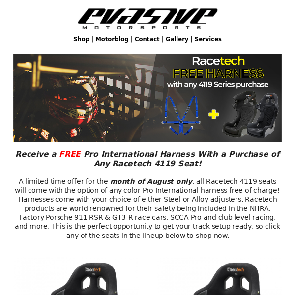 Racetech Promo, New Products from EVS Tuning and Tomei!