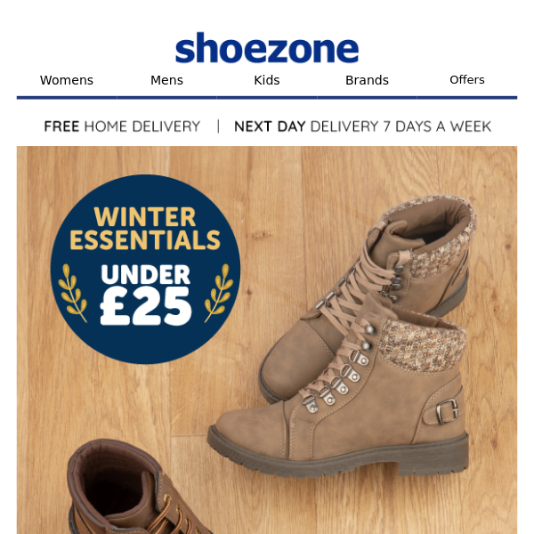 Winter essentials from £7.99 + FREE delivery