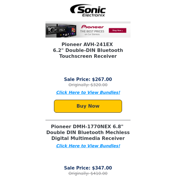 Top Weekly Deals From Pioneer Are Here!