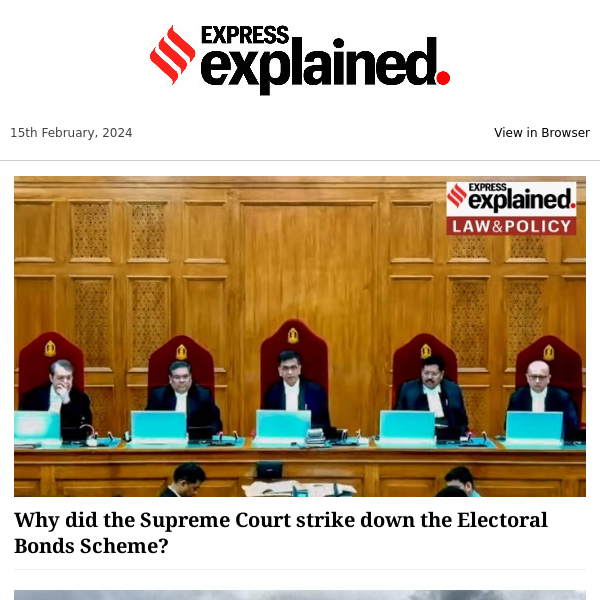 Explained: Why did the Supreme Court strike down the Electoral Bonds Scheme?