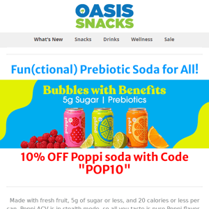 10% OFF Poppi - Fun(ctional) prebiotic soda for all!