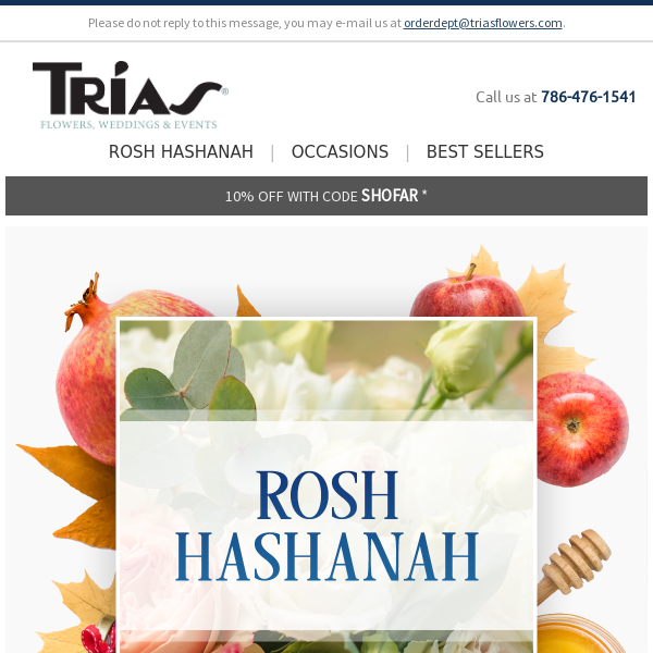 Rosh Hashanah Begins September 15th (Save 10%)