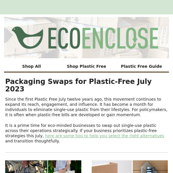 Packaging Swaps for Plastic Free July
