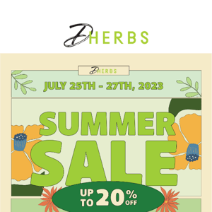 Surprise Summer Flash Sale! 20% Off Everything!