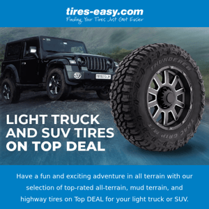 6 top-rated light truck or SUV tires on TOP DEALS 💥