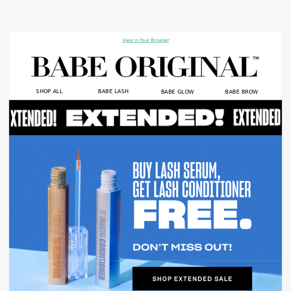 EXTENDED: TODAY ONLY 🚨 Buy Lash Serum, Get Conditioner FREE
