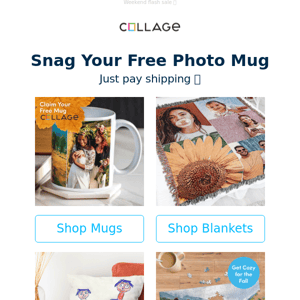 Your complimentary photo mug 🙌