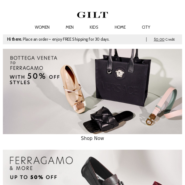 50% Off Styles: Bottega Veneta to Ferragamo | Ferragamo & More Up to 50% Off Men’s