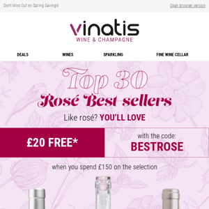£20 OFF* Our Rosé Best-sellers!