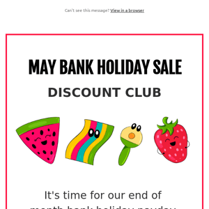 Woop, Bank Holiday Sale! 15% OFF