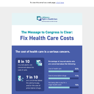 Sponsored by the Alliance to Fight For Healthcare: The Message to Congress is Clear- Fix Health Care Costs