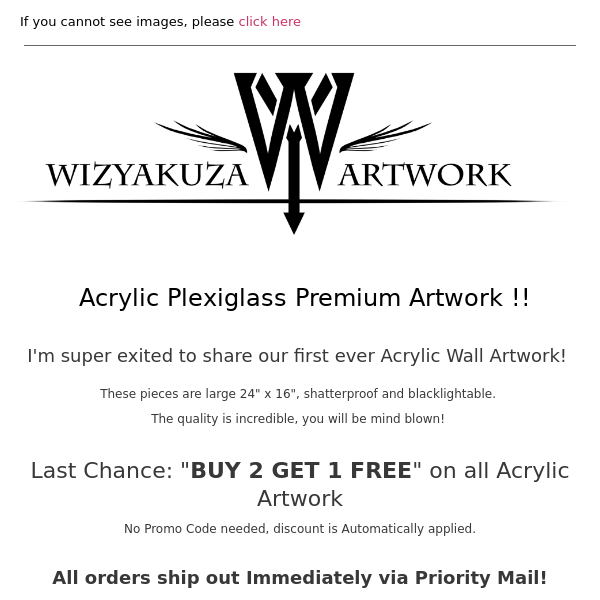 LAST CHANCE - ACRYLIC ARTWORK! BUY 2 GET 1 FREE! || Wizyakuza.com