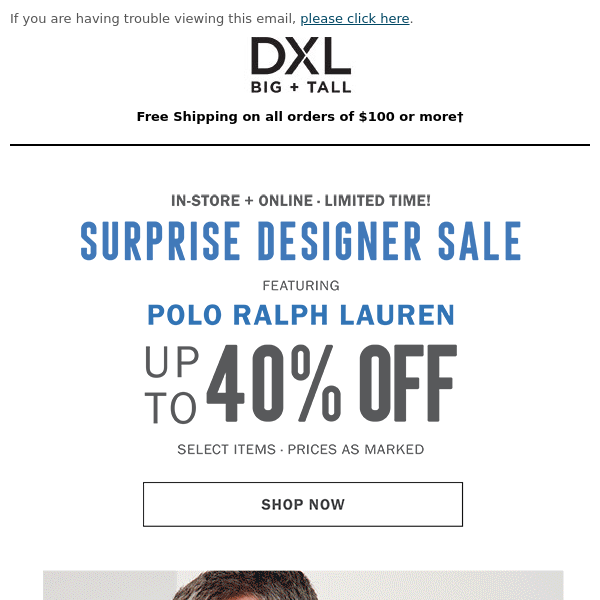 UP TO 40% OFF Polo Ralph Lauren! Limited Time Only! - DXL