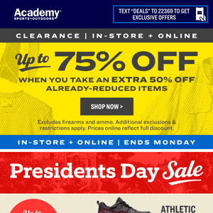 Up to 75% OFF Clearance, While It Lasts