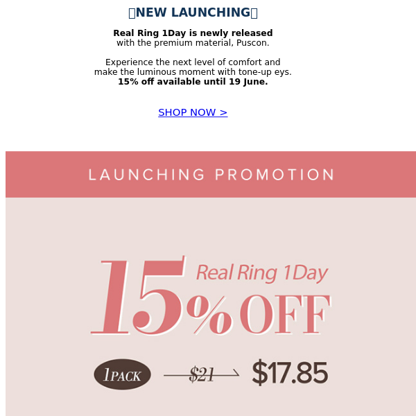 15% Off + GIVEAWAY✨ Real Ring 1Day Released