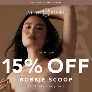 Starts Now: 15% OFF Bobbie Scoop Anniversary Sale