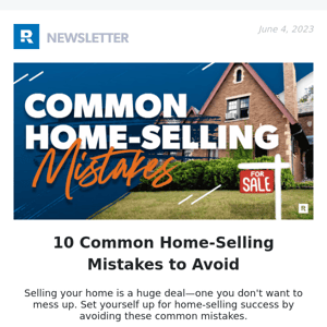 10 Common Home-Selling Mistakes to Avoid