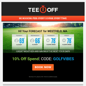 First off the tee: great savings!