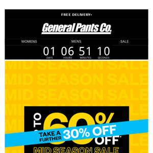 EXTRA 30% OFF - ends soon.