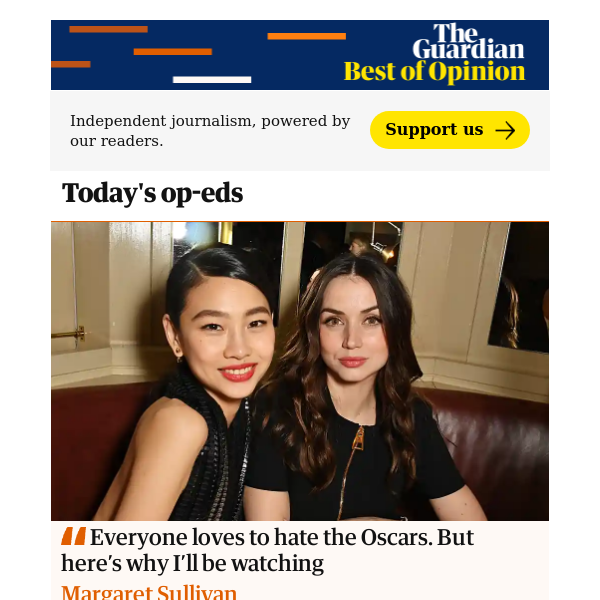 The latest op-eds from the Guardian