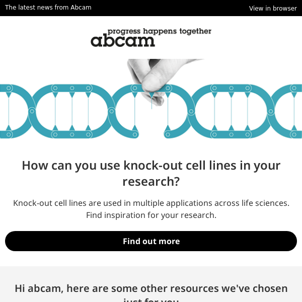 The many uses of knock-out cell lines for research, neuroscience poster library, and our Development and Neurological Disease webinar