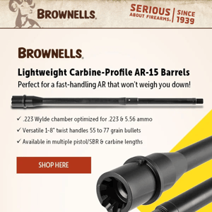 Lighten up your AR build with our barrel!