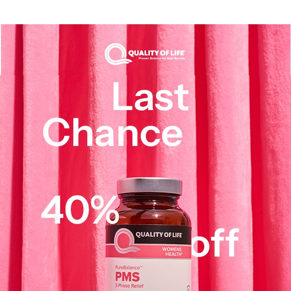 Hurry! Last Chance for 40% Off PureBalance PMS 🏃‍♀️