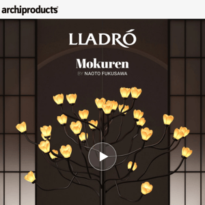 Handmade lamps inspired by white magnolia: Mokuren by Lladró