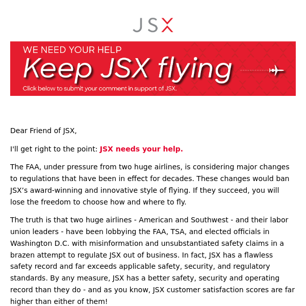 Help Keep JSX Flying