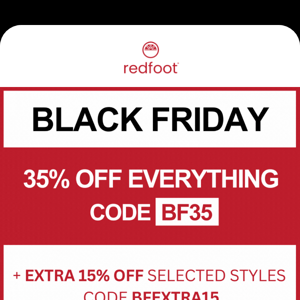 Black Friday 35% Off Everything! + Extra 15% Off Selected Styles
