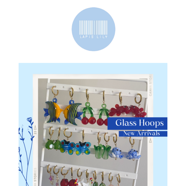 Glass Hoop Earrings Collection