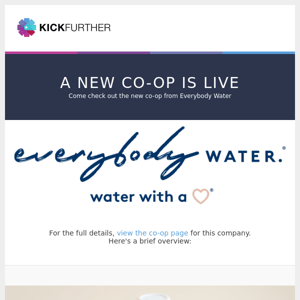 Co-Op Live: Everybody Water is offering 6.95% profit in 3.6 months.