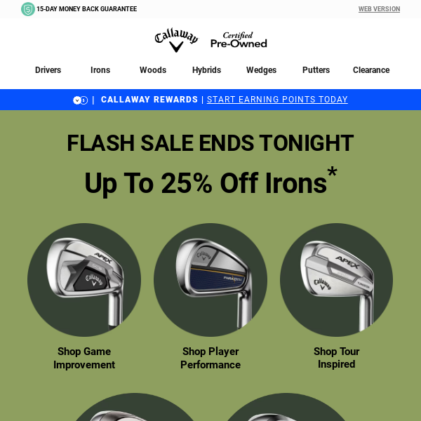 Irons Flash Sale ENDS TONIGHT! Shop NOW!