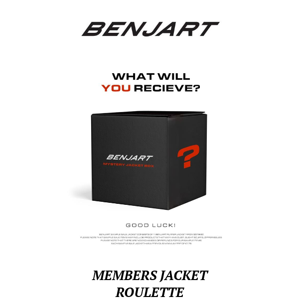 Mystery Jacket Roulette - £75 - MEMBERS ONLY ACCESS  - Benjart.com