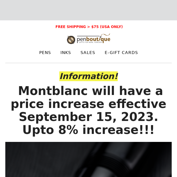 🔴 ALERT: Montblanc Price increase on Sept 15th.