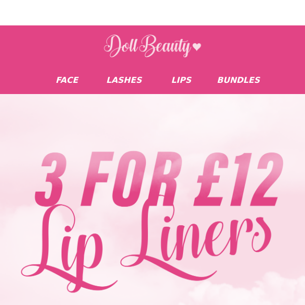 Get 3 Doll Beauty Lip Liners for £12! 💄